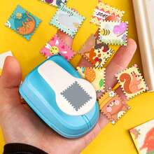 Postage Stamp Rectangular Paper Hole Puncher Cutter Tool Daily Fashion Postage Stamp Rectangular Shapes 1 Inch 25mm X 21mm DIY Portable Suitable For Paper Crafts Cardmaking Scrapbooking For Journaling For Student - Postage Stamp Rectangular Paper Hole Puncher - View 2