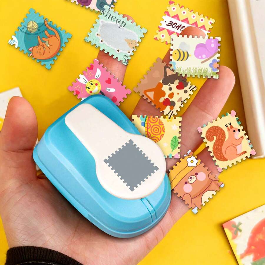 Postage Stamp Rectangular Paper Hole Puncher Cutter Tool Daily Fashion Postage Stamp Rectangular Shapes 1 Inch 25mm X 21mm DIY Portable Suitable For Paper Crafts Cardmaking Scrapbooking For Journaling For Student