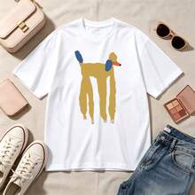 Retro Duck Lover, 100% Cotton, Oversized, Soft Breathable, Casual Crewneck, Short Sleeve Top, Streetwear, Summer Vibes - Blanco - Ver 1