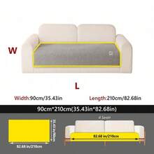 1 pieza Funda de sofá tipo lino para mascotas, para uso en todas las estaciones, antideslizante y lavable, adecuada para la decoración de la sala de estar, el dormitorio y la oficina.Funda de sofá de alta calidad, cojín de sofá de cuero, estilo minimalista moderno, decoración de la sala de estar. - Beige 90*240 - Ver 19