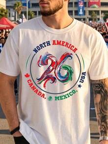 Camiseta Norteamérica 2026, Camiseta de la Copa de Fútbol, Camiseta del Torneo Mundial de Fútbol 2026, Camiseta de la Copa 2026, Sudadera con Capucha de la Copa de Fútbol, Camiseta de Fútbol, Camiseta para el Día del Partido - Negro - Ver 6