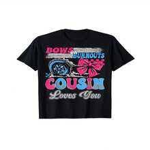 Camiseta exclusiva para fiesta de revelación de género con decoración de quema o lazo "Hermana, te amo" para hombres y mujeres, 2025, manga corta, 220 g, color blanco puro. - Negro - Ver 1
