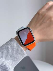 1件裝 男女童斜紋單扣動感活力舒適運動休閒手錶錶帶，適用 Apple 38/40/41/S10-11/42 42/44/45/S10-11/46/49 (49/45/44/42mm) 戶外可調節輕量柔軟替換錶帶，適合日常配戴，理想畢業禮物選擇 - 彩色 - 查看 4