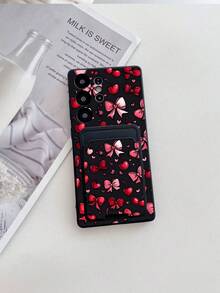 1 ốp lưng điện thoại TPU màu đen kiểu dáng dễ thương, nền đen, họa tiết nơ đỏ và quả anh đào, chống sốc và 1 ngăn đựng thẻ dán màu đen kiểu dáng dễ thương, nền đen, họa tiết nơ đỏ và quả anh đào, ốp lưng điện thoại 2 trong 1 kiểu retro che phủ toàn diện - Nhiều màu - Xem 5