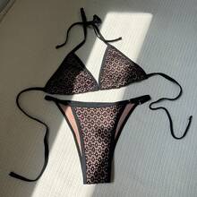 Nuevo bikini de dos piezas ultra sexy con diseño hueco y transparente. - Negro - Ver 6