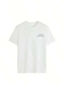 Camiseta de manga corta para mujer, estilo veraniego, sencilla y linda, con estampado de vida marina, casual, holgada, versátil, de cuello redondo, blanca, a la moda para uso diario, adecuada para el día a día y las vacaciones, rosa, 100% algodón, transpirable y cómoda. - Blanco - Ver 7