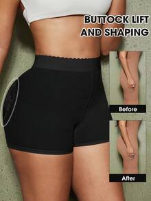 1pc Women Shapewear Shorts, Tummy Control, Butt Lifting, Removable Padded Panty - Black - View 7