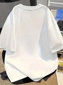 Women's White T-Shirt | Soft And Breathable T-Shirt For Everyday Wear, Suitable For Both Casual And Formal Occasions, With A Simple Apple Print, Short Sleeves, Machine Washable, A Must-Have For All Seasons, A Versatile And Stylish Piece, Made Of Durable Fabric. Cool Summer T-Shirt, Unisex Style. - 白色 - 查看 2