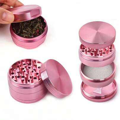1. Máy xay cầm tay bằng kim loại màu vàng hồng, 4 tầng, thiết kế dễ thương, kích thước tùy chọn 1.57 hoặc 1.96 inch.