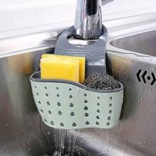 1pc Adjustable Sink Hanging Basket, Kitchen Storage Basket, Sponge Holder, Faucet Hanging Basket, Kitchen Storage Bag. Suitable For Storing Kitchen Sponges And Cloths. Random Color Sent. - Multicolor - View 2