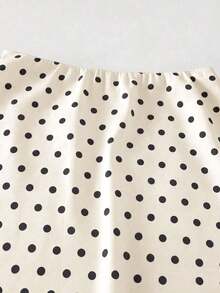 Falda de lunares blancos para mujer, falda casual de primavera/verano para vacaciones, falda midi elegante de cintura alta y ajustada, atuendo para fiesta - Albaricoque - Ver 6