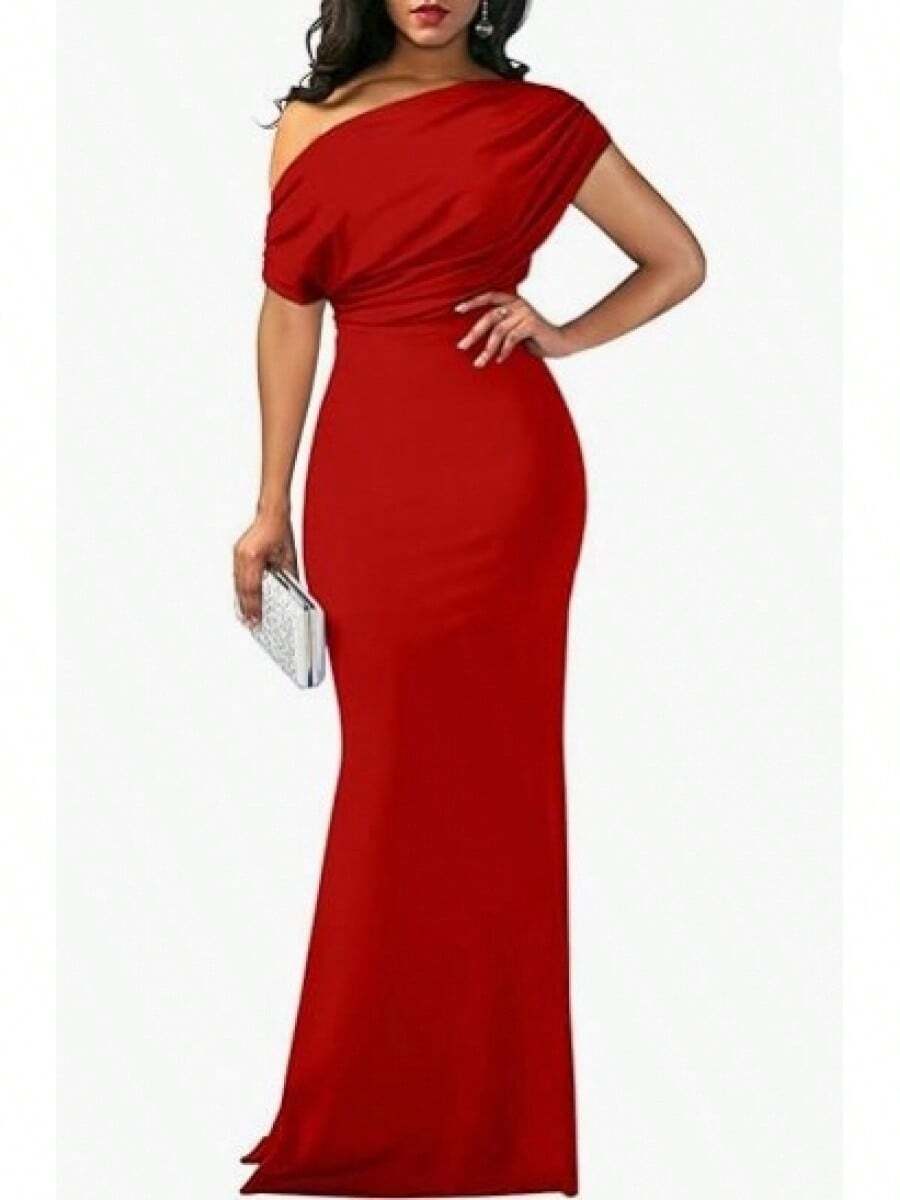 2026 Spring/Summer Women's Elegant Sleeveless Off-Shoulder Tight-Fitting Long Formal Party Dress Dresses For Women Summer Dresses For Women Vacation Outfits Women - 紅色 - 查看 1