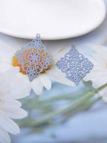 10pcs Square Charms, Geometric Shape Pendants, Connectors, Women Earring Jewelry Hanging Accessories - AB4277 - View 6