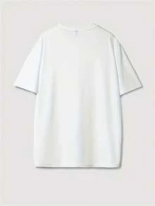 Women's Bridal Letter Print T-Shirt - White And Pink Letter Print, Soft, Breathable, Lightweight, Short Sleeve, Round Neck, Unisex Casual Wedding Party Wear, Machine Washable, Regular Fit, Comfortable For All Seasons, Bride And Bridesmaid Outfit - 白色的 - 查看 3