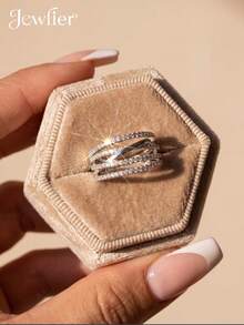 1 chiếc nhẫn quấn kiểu cổ điển tối giản, bạc sterling 925, món quà trang sức thanh lịch dành cho phụ nữ nhân dịp Ngày Valentine. - Bạc - Xem 4
