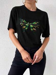 Animal  Casual  Poliéster        Deportivo  Oficina  Casa - Negro - Ver 3