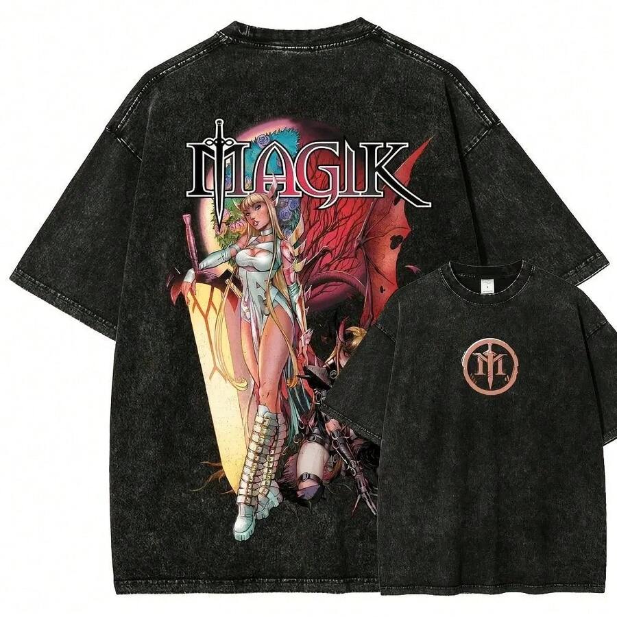 Camiseta Lavada Unisex Magik - Negro - Ver 1