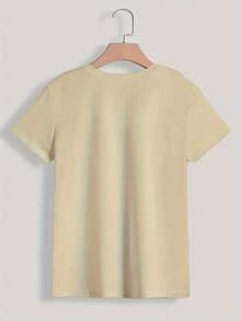 Talla Grande - Talla Grande - Camiseta con estampado de mariposas y flores coloridas, adecuada para mujeres de talla grande, es la elección perfecta para la moda casual de verano.Esta camiseta de manga corta y cuello redondo es perfecta para el verano y el otoño, lo que la convierte en un excelente regalo para el Día de Acción de Gracias y Navidad. Camiseta de Verano Fresca para Mujer - Albaricoque - Ver 2