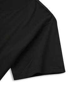 Limited Edition: Short-Sleeve T-Shirt With Round Neck And Leopard Print Hearts, Modern And Breathable, For Daily Outings, Campus Trips, Picnics And Other Occasions 15381 Lightweight Cotton - 黑色 - 查看 4