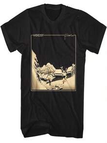 Camiseta negra con estampado de Weezer Pinkerton, estilo americano moderno, superventas de verano, camiseta informal de manga corta y cuello redondo para mujer. - Negro - Ver 1