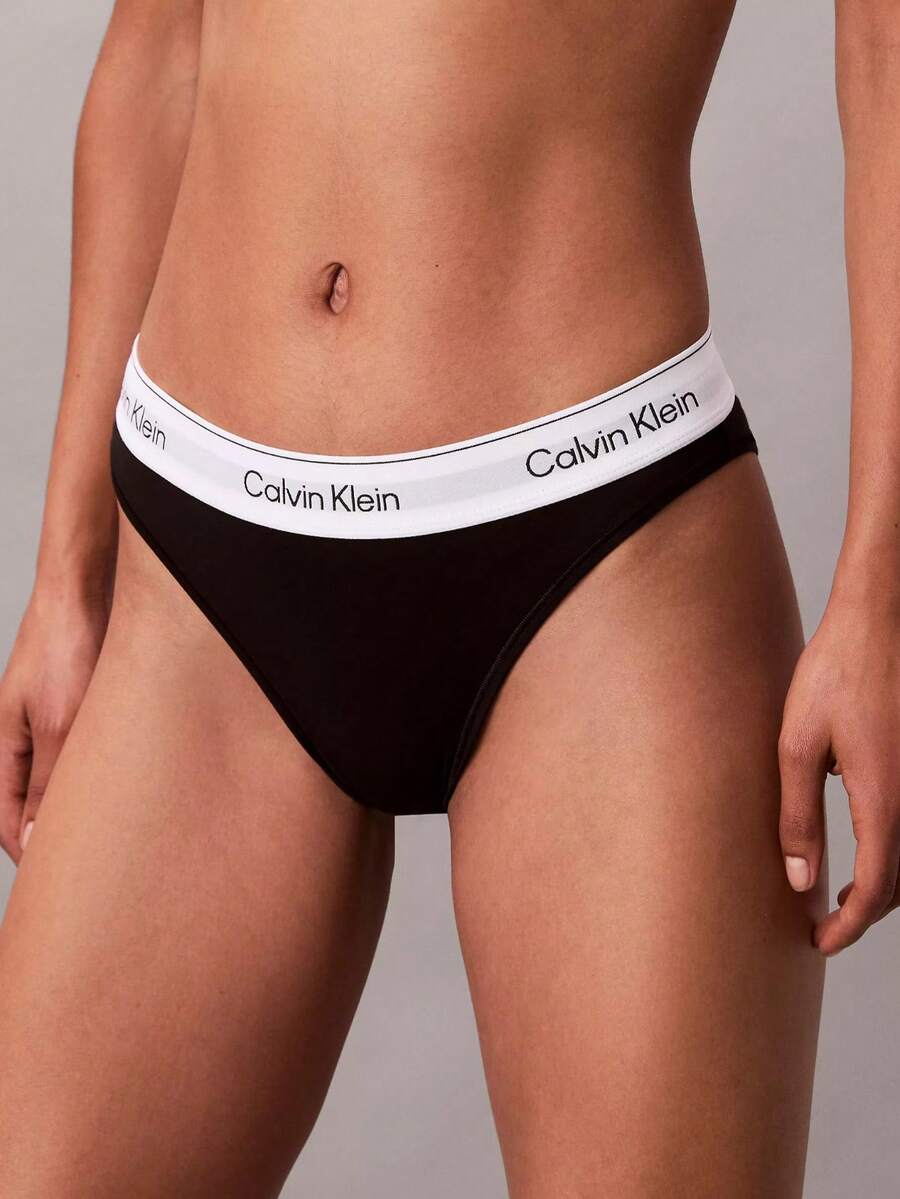Calvin Klein Icon Tanga de algodón y modal QF8524 - Negro - Ver 1