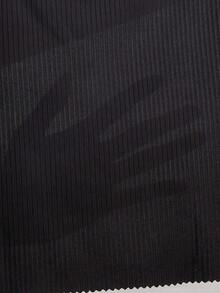 Camiseta estilo casual de verano para mujer de unicolor con botones delanteros y drapeado - Negro - Ver 4