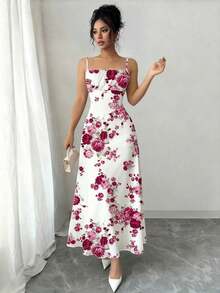 Vestido floral elegante, verano - Rosa - Ver 1