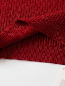 Top de tirantes tejido corto unicolor - Burdeos - Ver 6