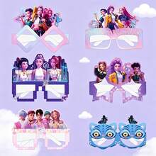 2026 New 6Pcs Square Anime Eyewear, K-Pop Fashion Cartoon Glasses, Character Party Decor, Photo Booth Props, New Year Holiday Gifts For Fans & Friends, Random Shipment - Multicolor - View 1