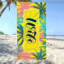 1pc Super Soft "Wife" Pattern Beach Towel, Suitable For Beach, Pool Party, Vacation - Beach & Pool Accessories - Style3 - View 3