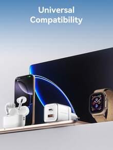 VENTION 30W GAN PD 多口 Type-C/USB-A 快速充电器,欧规插头墙充旅行套装,支持快速充电,高输出功率,兼容 17 Pro Max/17 Pro/17/Air/16/15、S25/S24/S23/S22/S21/S20 Ultra Plus 等系列 - 查看 11