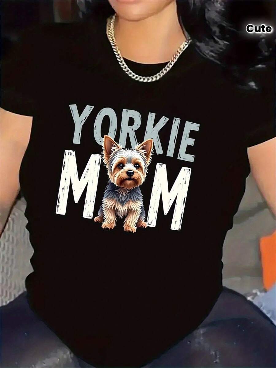 Women's Short-Sleeved T-Shirt With A Round Neck, Modern Design, And Anime-Style Printed Lettering. Comfortable And Easy To Wear. Ideal For Casual Everyday Wear And A Naturally Elegant Style; A Must-Have For Summer Parties. Local Payment. - 黑色 - 查看 1