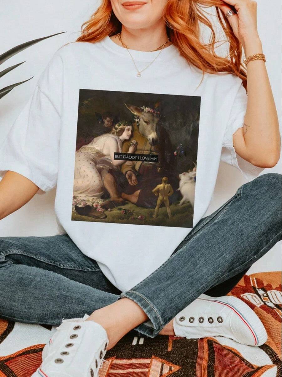 Pero papá, lo amo.Altered Arteries Titania Bottom Landseer Noches de Veranohakespeare Camiseta Feminista Quema el Patriarcaato - Blanco - Ver 1