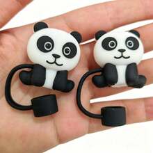 10mm Panda Straw Dust Cap, Cup Straw Dust Cover, Cup Decoration Accessory - Multicolor - View 4