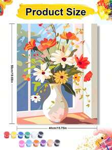 彩色花瓶 DIY 数字油画 绘画工艺品 成人家居装饰 40x50厘米/16x20英寸 节日礼物 - 套裝 - 查看 11