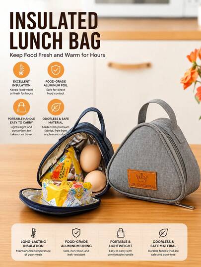 1Pc Insulated Portable Lunch Box Handbag, Suitable For Students' Reusable Lunch Box Handbag, Thickened Aluminum Foil Insulated Bag,Lunch Bag, Insulated Lunch Bag, Thermal Lunch Bag, Portable Lunch Bag, Reusable Lunch Bag, Lunch Tote Bag, Mini Lunch Bag, Small Lunch Bag