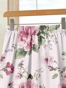 Set de 2 piezas Blusa de unicolor + Falda estampada con flores moradas de estilo casual de vacaciones para mujer, Conjunto de verano para mujer, Conjunto de falda y blusa, Conjunto de falda y blusa para mujer, Conjunto de falda estampada de pri - Multicolor 15 - Ver 4