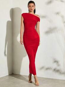 Vestido de mujer de verano asimétrico con volantes y estampado / Vestido de playa / Vestido largo / Ropa de mujer de verano / Ropa de playa / Vestido de discoteca / Vestido para figura pequeña / Vestido de graduación / Vestido de mujer / Ropa de - Rojo - Ver 5