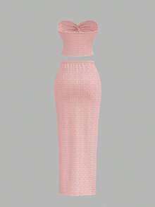 Conjunto de dos piezas para mujer para uso diario - Rosa - Ver 9