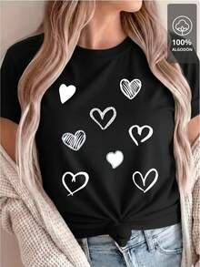 Nine Hearts Black - Camiseta 100% - Negro - Ver 2