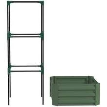 Raised Planter With Trellis, Flower Box And Vegetable Patch, Made Of Galvanized Steel, Ideal For The Garden And Balcony, Green - A - View 6