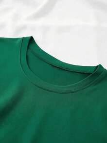 Envío gratis, entrega local enéxico, entrega en 4 días. Camiseta gráfica para mujer, manga corta, cuello redondo, básica, cómoda, fresca, ligera, corte regular, moderna, juvenil, estampada con rosas, flores, purpurina 3D, mariposas, insectos. - Verde - Ver 2