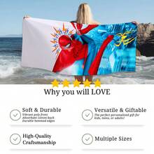 1PCS S Pider-Man With Great Power Quote Microfiber Beach Towel - Quick Dry Super Absorbent Bath Towel For Swimming Pool Gym Travel - M Arvel Fan Outdoor Picnic Blanket Sand Free Magic Towel Accessory For Men Boys Gift - Nhiều màu - Xem 5