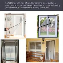 Household DIY Mosquito And Fly Screen Window Net, Pet-Proof Entry Barrier For Doors And Windows, Suitable For Windows, Doors, Patios, And Fences. Easy To Install. Screen Mesh - Black - View 8