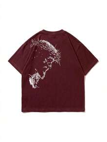Zrgoth Men's Short Sleeve T-Shirt With Minimalist Dark Portrait Graphic Print, Casual And Versatile Design By K-GLORY JAVN - 波爾多 - 查看 4