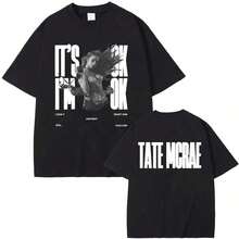 Tate Mcrae T8 Music New Album Graphic Print T-Shirt Men Women Cotton Harajuku Streetwear Hip Hop Tee Loose Casual Oversized Tops - màu đen - Xem 1
