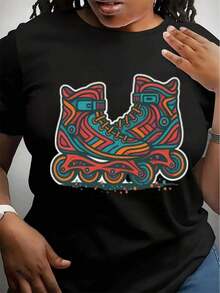 Camiseta Retro de Patinaje sobre Ruedas para Mujer - Diseño Vintage Colorido para Patinadores de FamousPixel - Negro - Ver 6