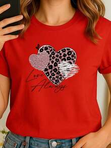 Camiseta 100% Algodón "Love Always Hearts" - Rojo - Ver 6
