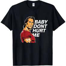 Fun Unisex T-Shirts, Printed T-Shirts With The Phrase "Baby, Don't Hurt Me", Loose-Fitting Summer Casual Wear, High-Quality Urban Clothing. - 黑色 - 查看 2