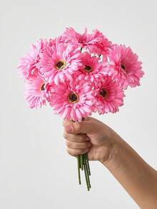 1/6/12朵人造非洲雛菊、絲綢非洲雛菊、仿真非洲雛菊、人造向日葵、大宗人造花束，適用於婚禮花束、派對、居家廚房裝飾、秋季裝飾等 - 多色 - 查看 6